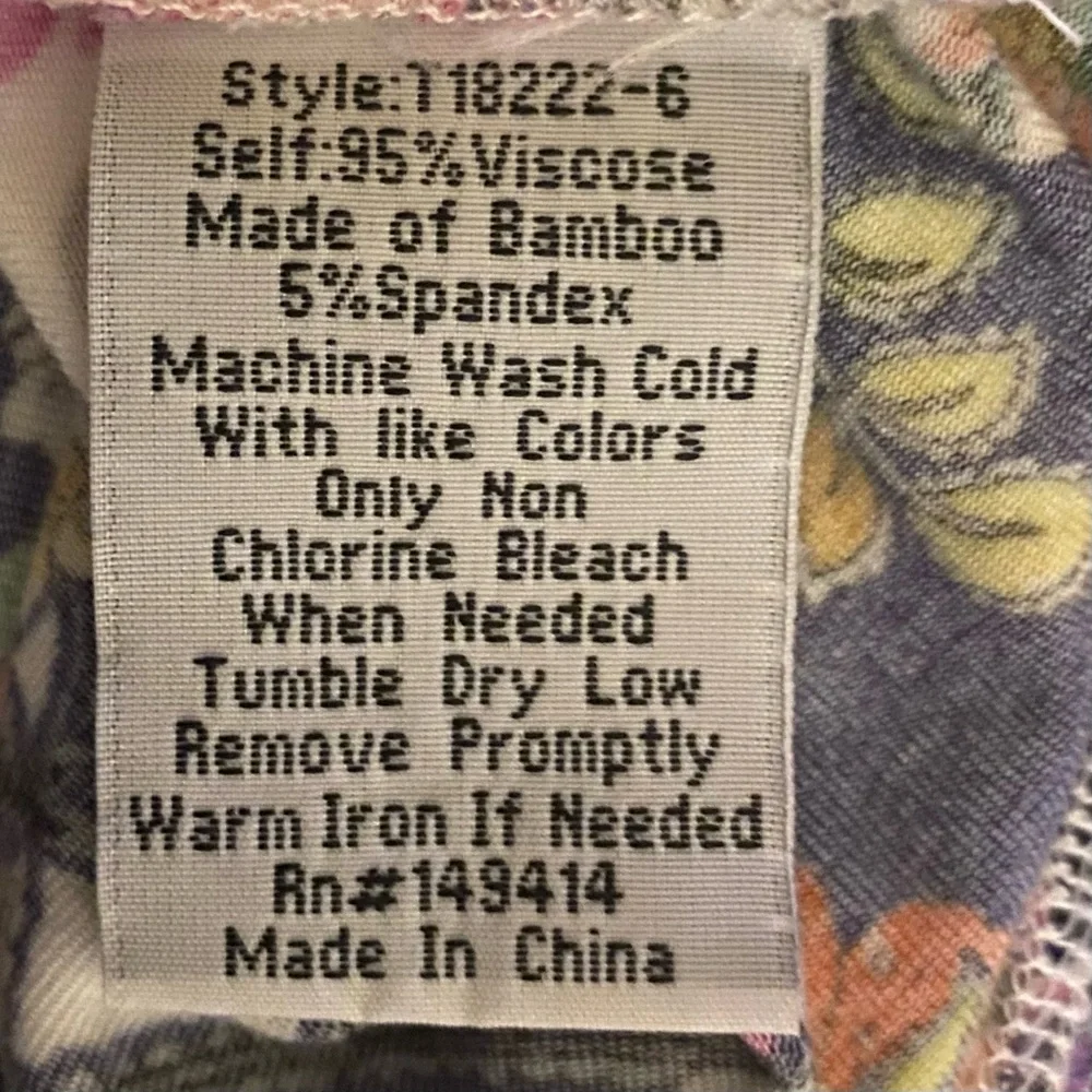 Johnny Was Shellinay Favorite Short Crew Swing Shirt Tee Blue Pink Top - Picture 5 of 10